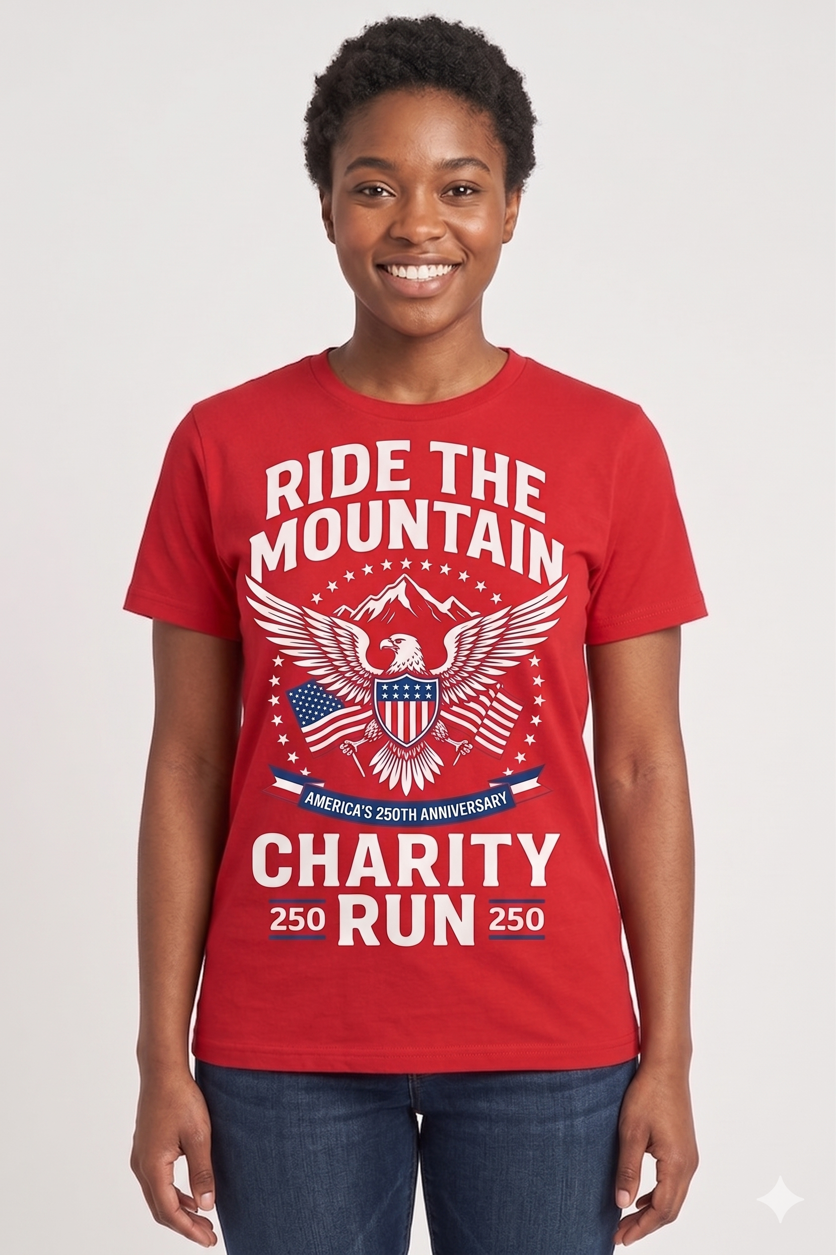 Ride the Mountain T-Shirt - Female Model